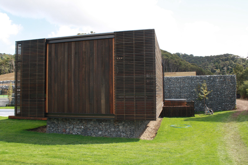 Stone Gabion Foundation and feature wall