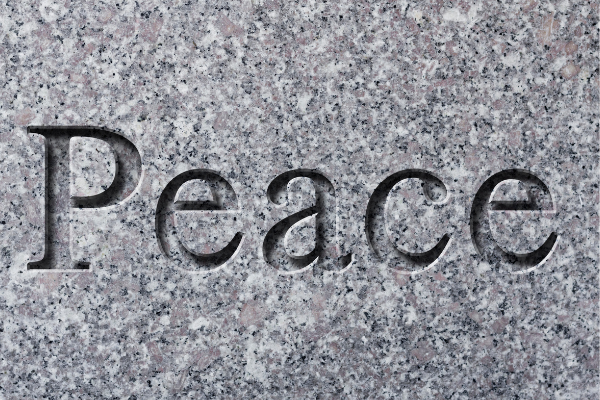 Peace stone engraving by Stone Creations