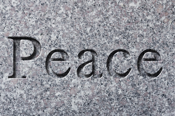 Peace stone engraving by Stone Creations Peace stone engraving by Stone Creations